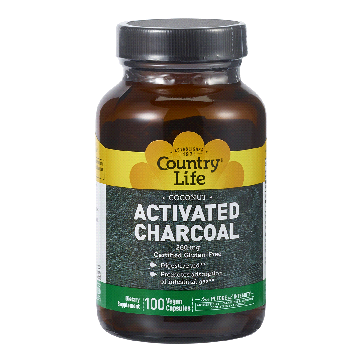 slide 1 of 1, Country Life Activated Charcoal, 1 ct