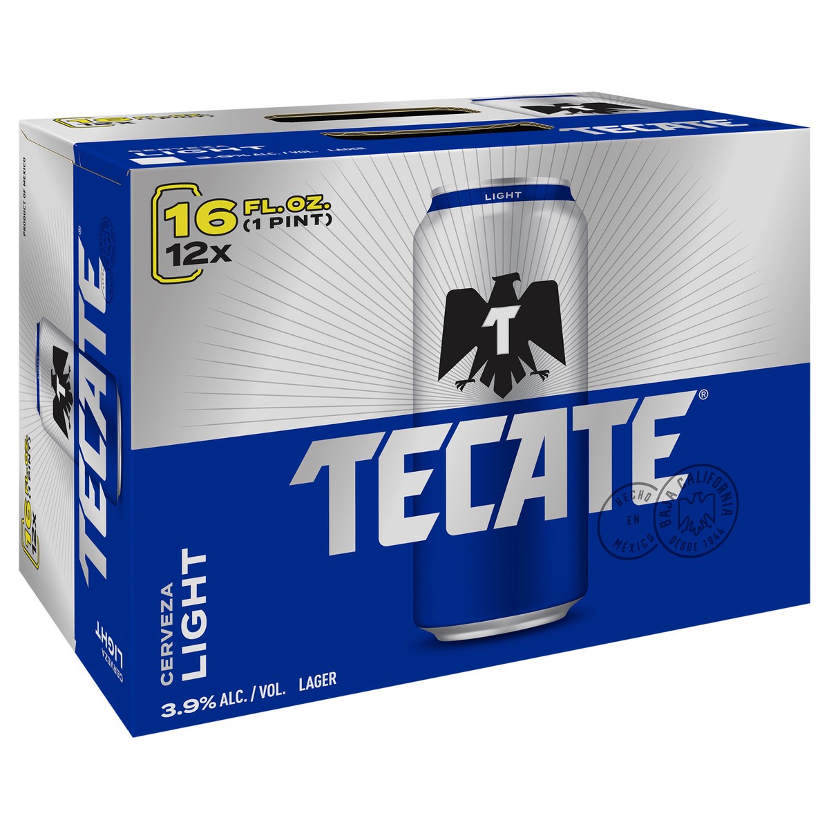 slide 4 of 4, Tecate Light Mexican Lager Beer, 12 Pack, 16 fl oz Cans, 16 oz