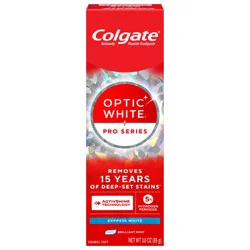 Colgate Optic White Pro Series Express White Toothpaste with 5% Hydrogen Peroxide and ActivShine, 3.0 oz