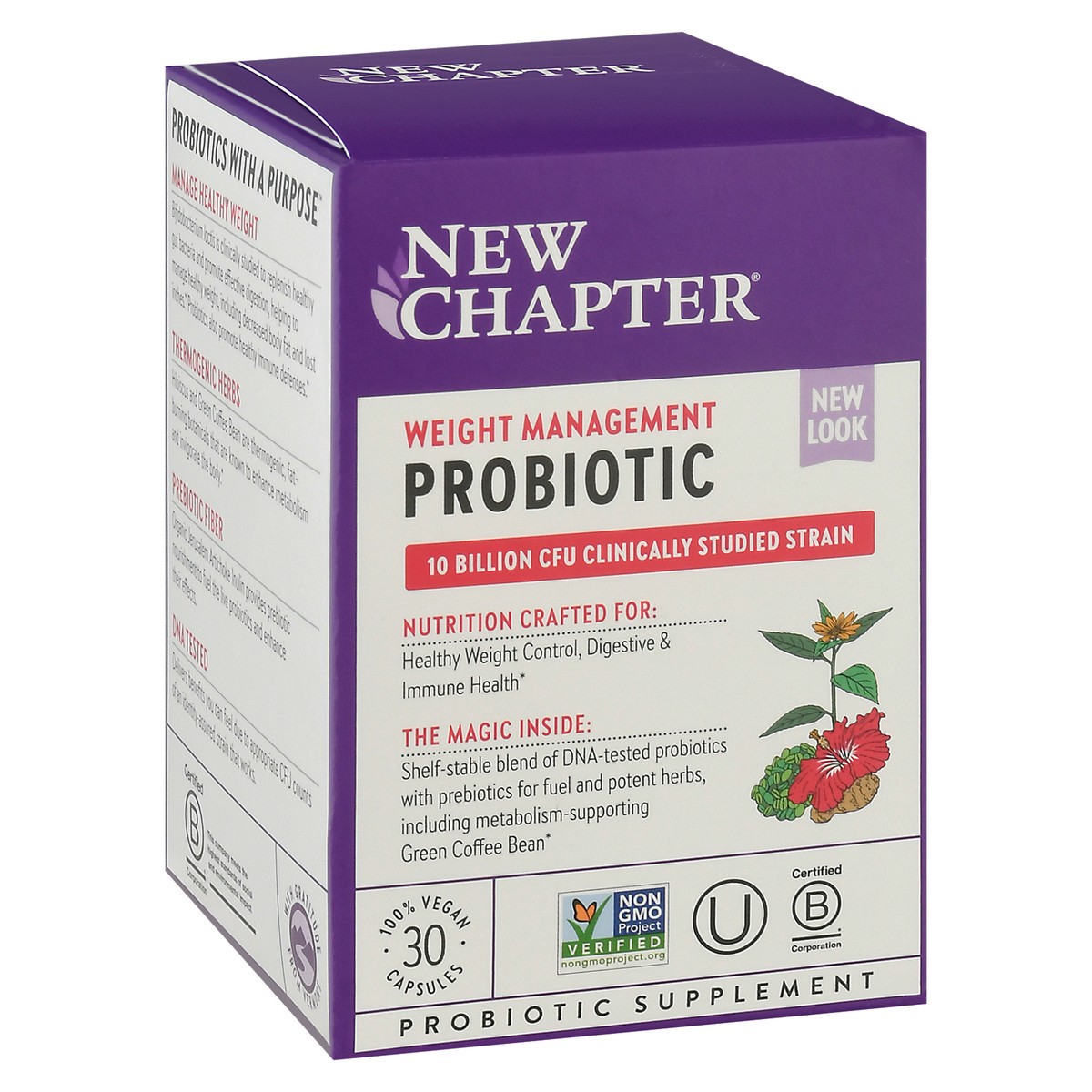 slide 4 of 9, New Chapter Weight Management Probiotic Vegan Capsules 30 ea Box, 30 ct