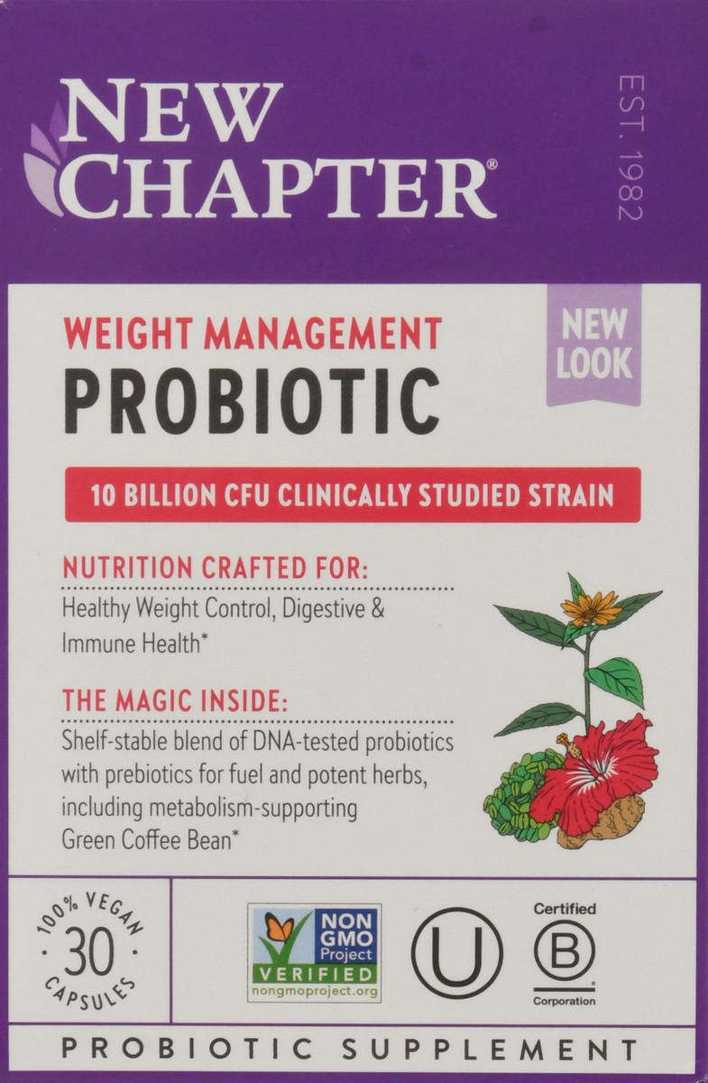 slide 7 of 9, New Chapter Weight Management Probiotic Vegan Capsules 30 ea Box, 30 ct