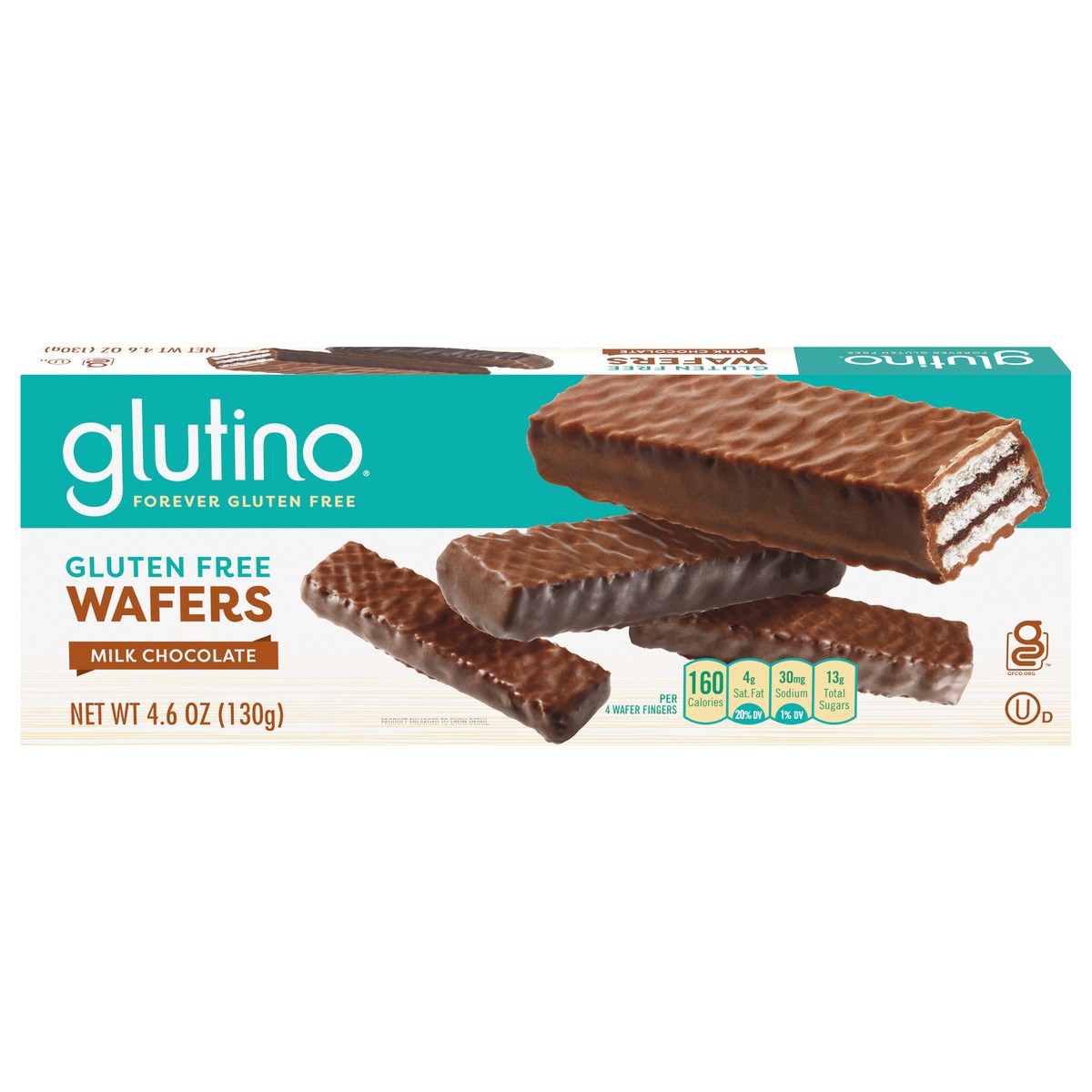 slide 1 of 9, Glutino Milk Chocolate Gluten Free Wafers, 4.6 oz