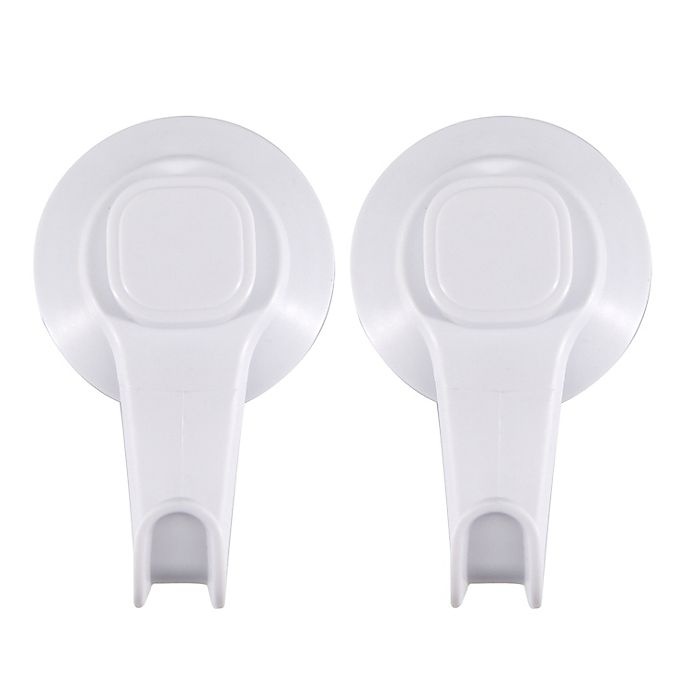 slide 1 of 1, Simply Essential Suction Hooks - White, 2 ct