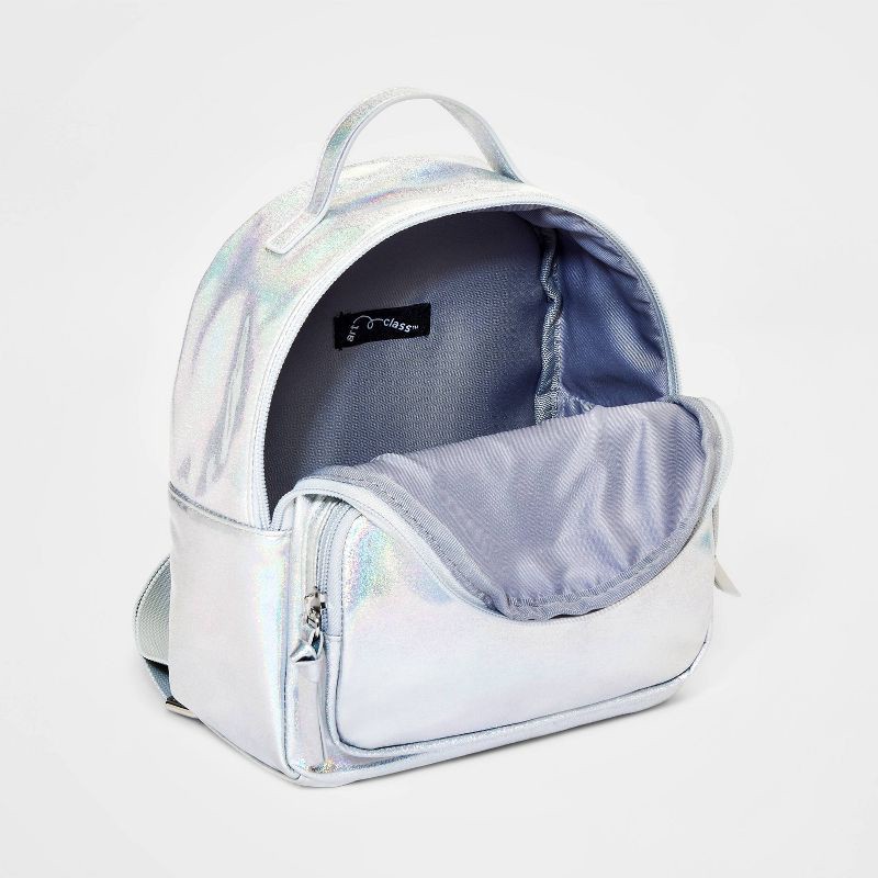 Girls' 8.75 Hologram Mini Backpack - art class™ Silver