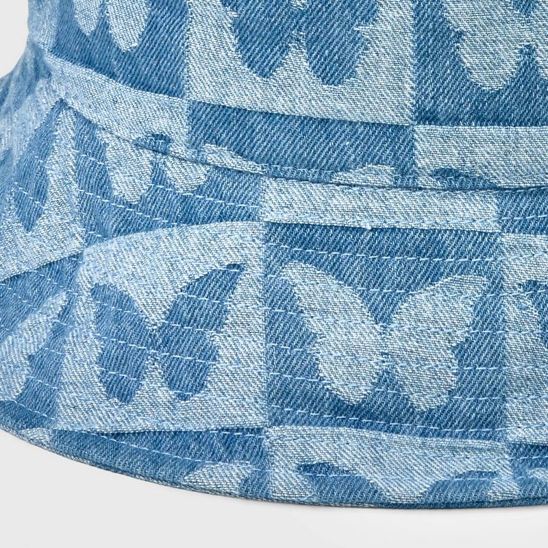 slide 3 of 4, Girls' Denim Butterfly Bucket Hat - art class Blue, 1 ct