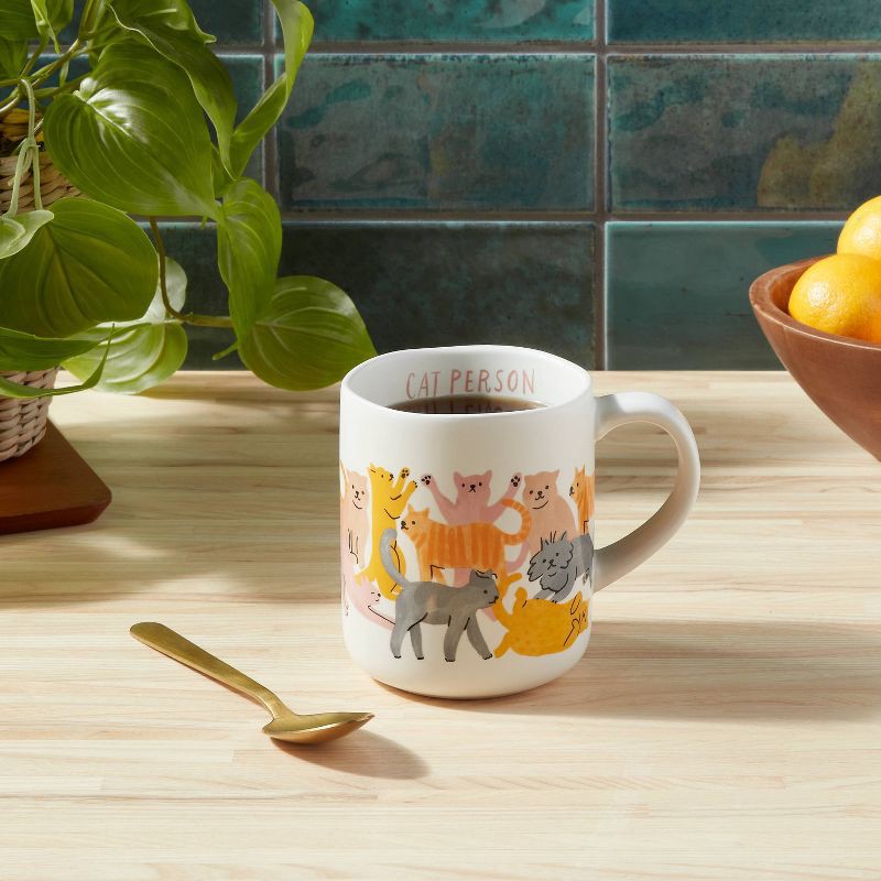 slide 2 of 3, 16oz Stoneware 'Cat Person' Drinkware Mug - Threshold, 16 oz