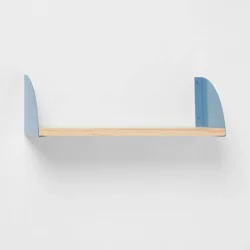 Wood Kids' Shelf with Metal Brackets Blue - Pillowfort™