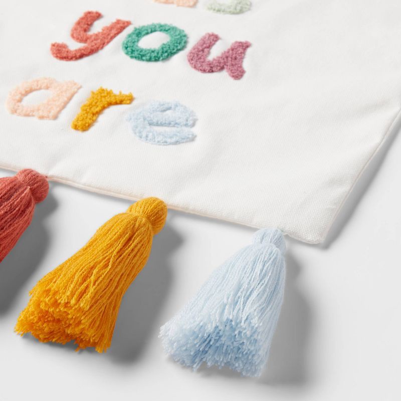 slide 3 of 3, 10oz 'Come as you are' Kids' Wall Decor with Tassels - Pillowfort™, 10 oz
