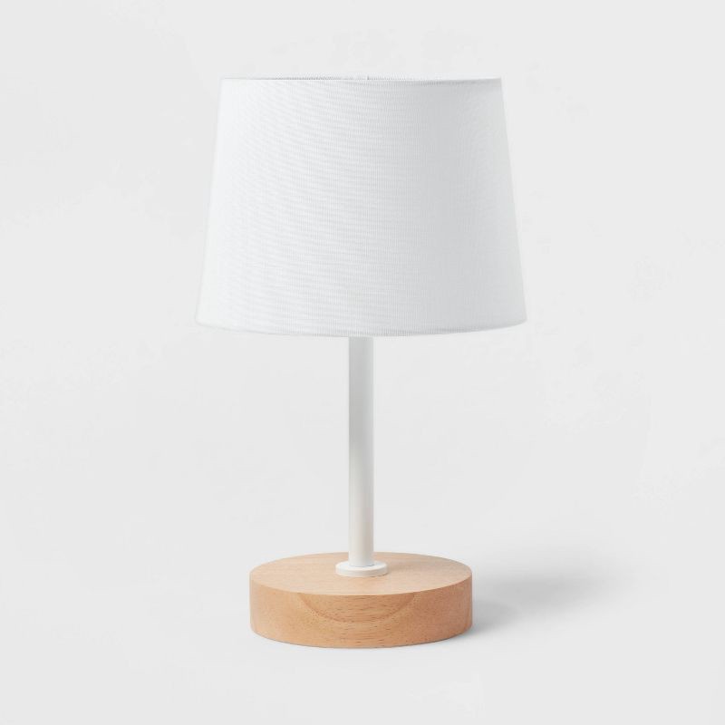 slide 2 of 4, Kids' Table Lamp White/Wood - Pillowfort™, 1 ct