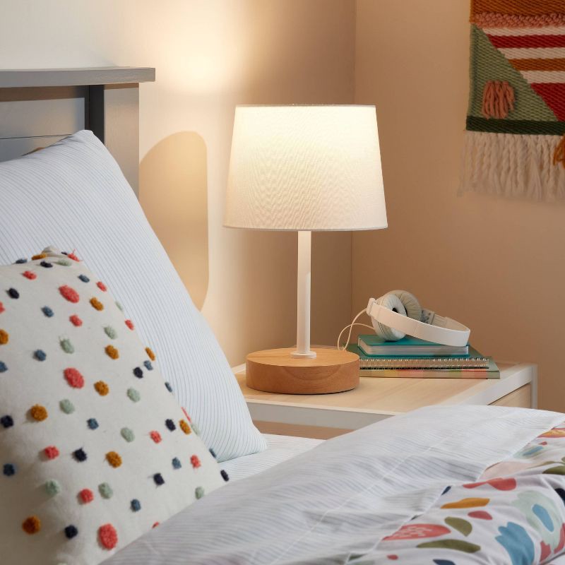 slide 3 of 4, Kids' Table Lamp White/Wood - Pillowfort™, 1 ct