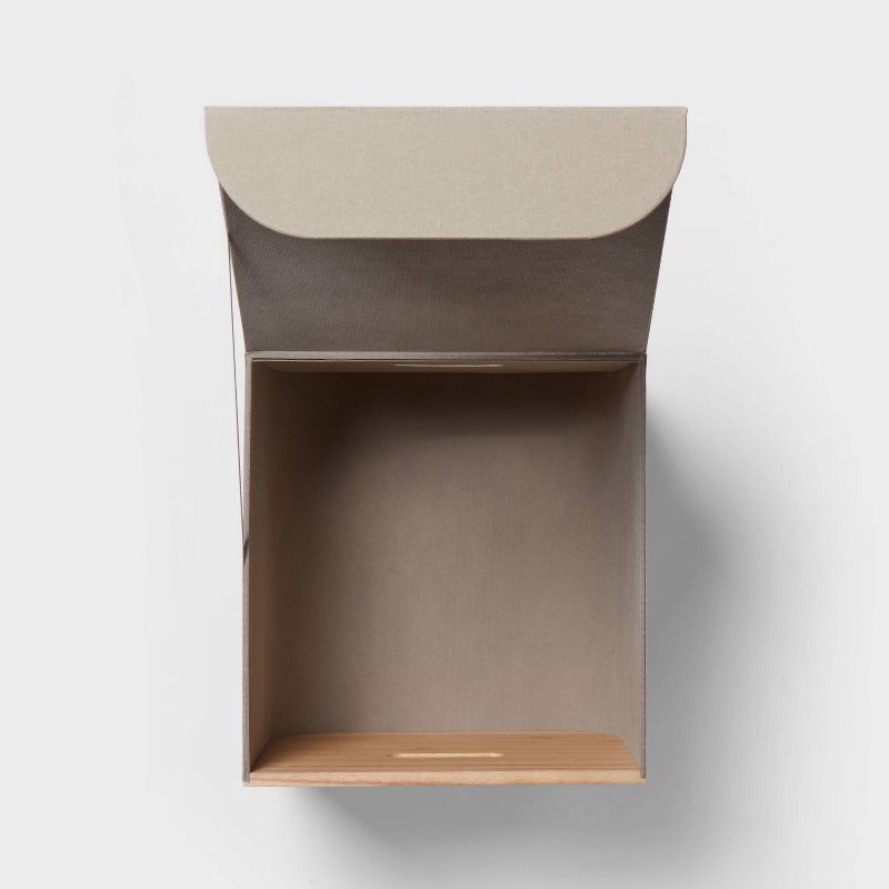 slide 2 of 2, Medium Natural Wood Kids' Storage with Lid Gray - Pillowfort™, 1 ct