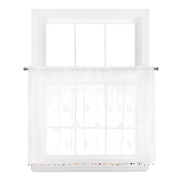 slide 1 of 1, Heritage Lace Sand Dollar Window Curtain Tier - White, 24 in