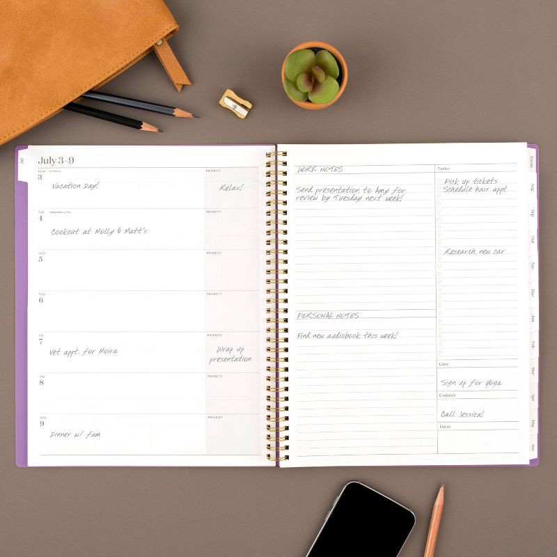 slide 8 of 8, Cambridge 2023-24 Academic Planner 11"x8.5" Weekly/Monthly Workstyle Balance Mauve, 1 ct