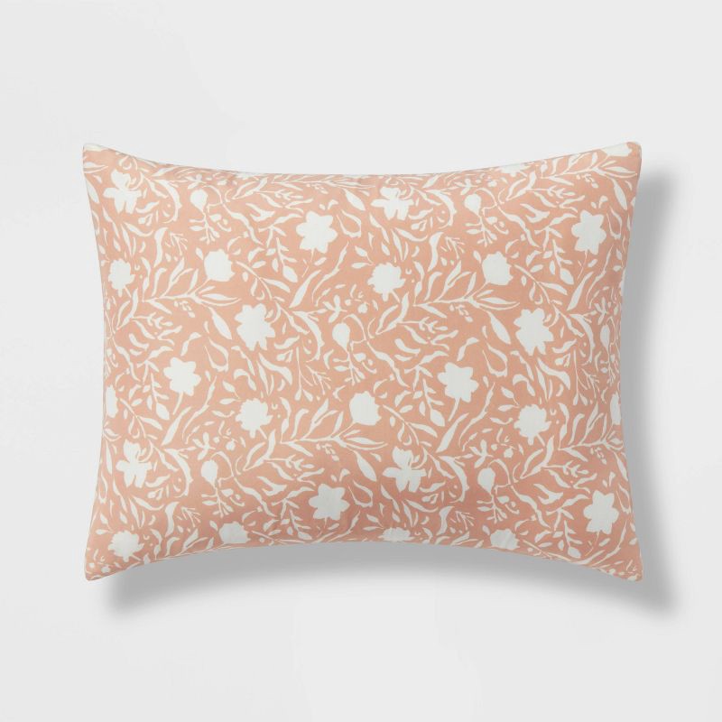 slide 7 of 10, 12pc King Floral Boho Comforter & Sheets Set Terracotta Pink - Threshold™: Polyester, Woven, Quilted Design, 180 Thread Count, 1 lb