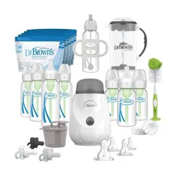 Dr. Brown's Anti-Colic Options+ All-In-One Baby Bottle and Bottle Warmer Newborn Feeding Gift Setb - 38ct