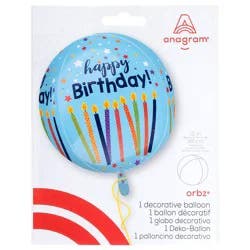 Anagram Orbz Decorative Birthday 15 Inch Balloon 1 Each