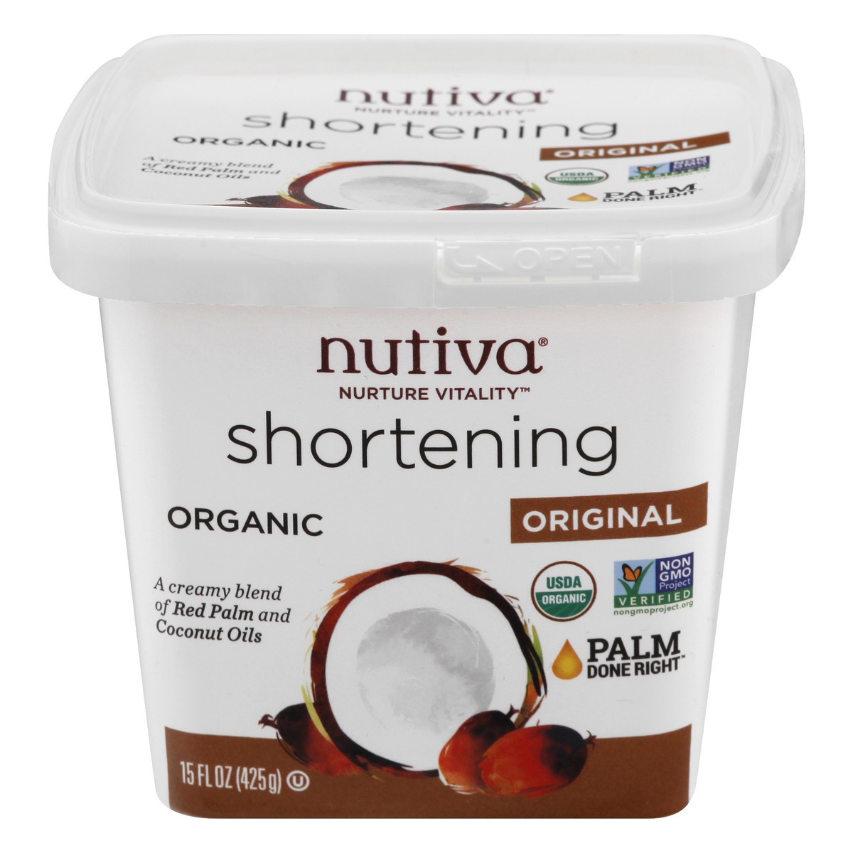 slide 1 of 13, Nutiva Organic Original Shortening, 15 oz