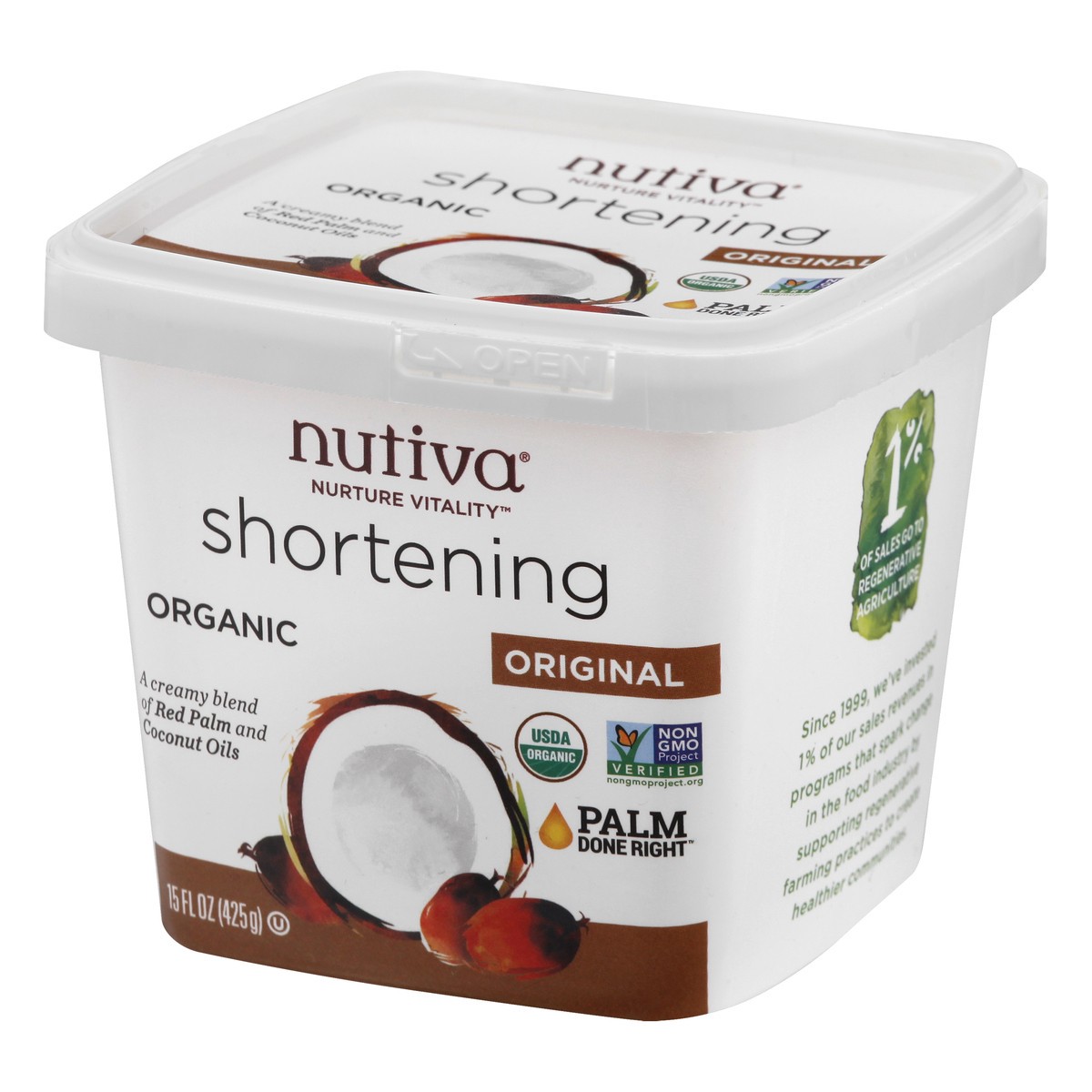 slide 8 of 13, Nutiva Organic Original Shortening, 15 oz