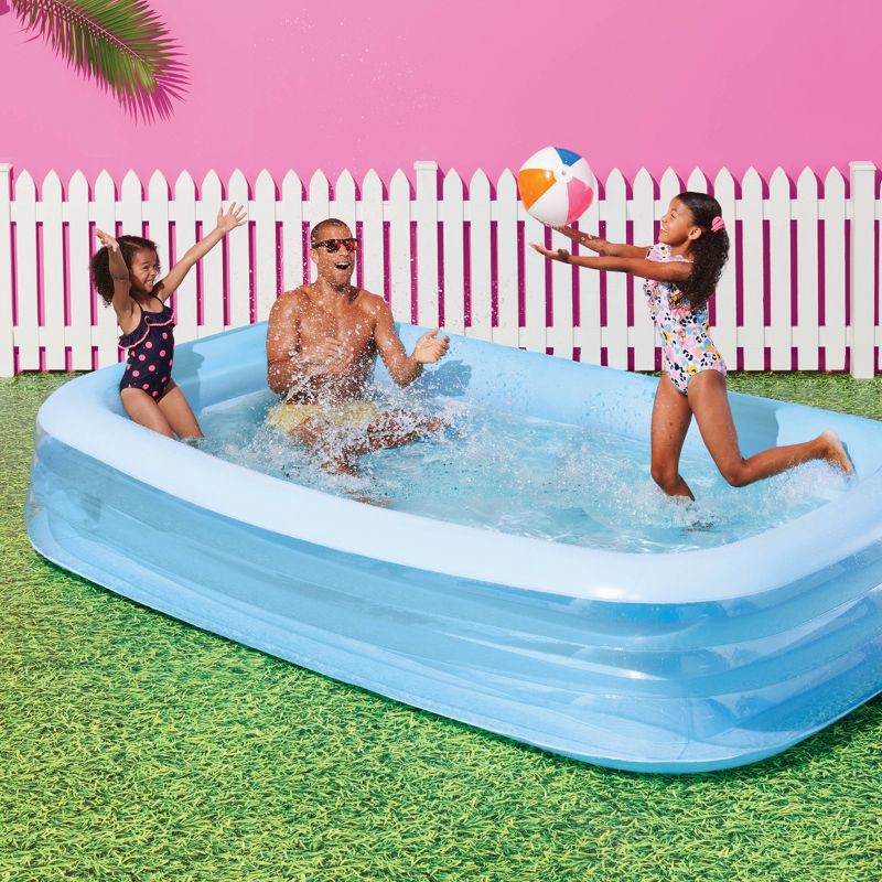 slide 4 of 4, 6' x 22" Deluxe Rectangular Family Pool Blue - Sun Squad™: Inflatable PVC Kit, 1 ct