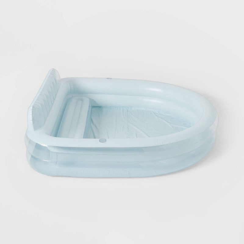 slide 2 of 3, Kids' Family Inflatable Pool with Bench Blue - Sun Squad™, 1 ct