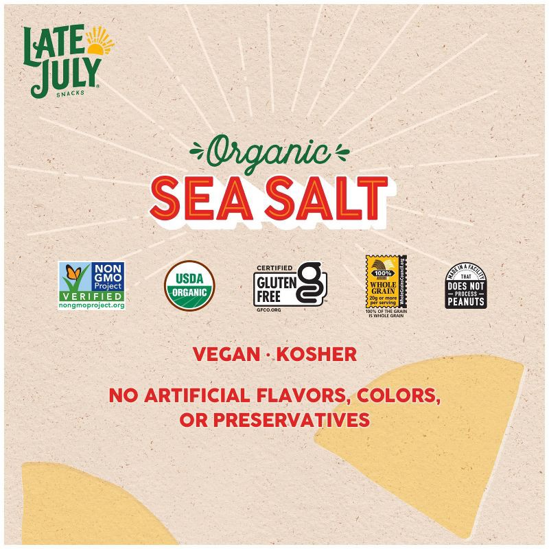 slide 2 of 9, Late July Snacks Thin and Crispy Organic Tortilla Chips with Sea Salt - 10.1oz, 10.1 oz