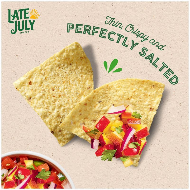 slide 3 of 9, Late July Snacks Thin and Crispy Organic Tortilla Chips with Sea Salt - 10.1oz, 10.1 oz