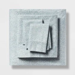 Full Printed Performance 400 Thread Count Sheet Set Blue Floral - Threshold™: Cotton Sateen, Includes 4 Pieces, Fits 18" Mattress