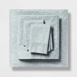 Full Printed Performance 400 Thread Count Sheet Set Blue Floral - Threshold™: Cotton Sateen, Includes 4 Pieces, Fits 18" Mattress