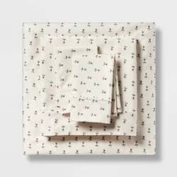 Twin/Twin XL Printed Performance 400 Thread Count Sheet Set Tulip Toss - Threshold™: Cotton Sateen, Elastic Corners, OEKO-TEX Certified