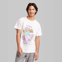 Men's Short Sleeve Graphic T-Shirt - Original Use White Floral XXL