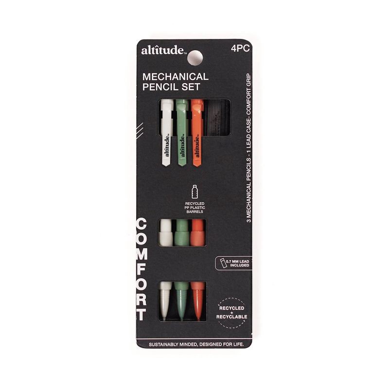 slide 1 of 5, Altitude 4pc Mechanical Pencils with Lead Refill Assorted Colors, 4 ct