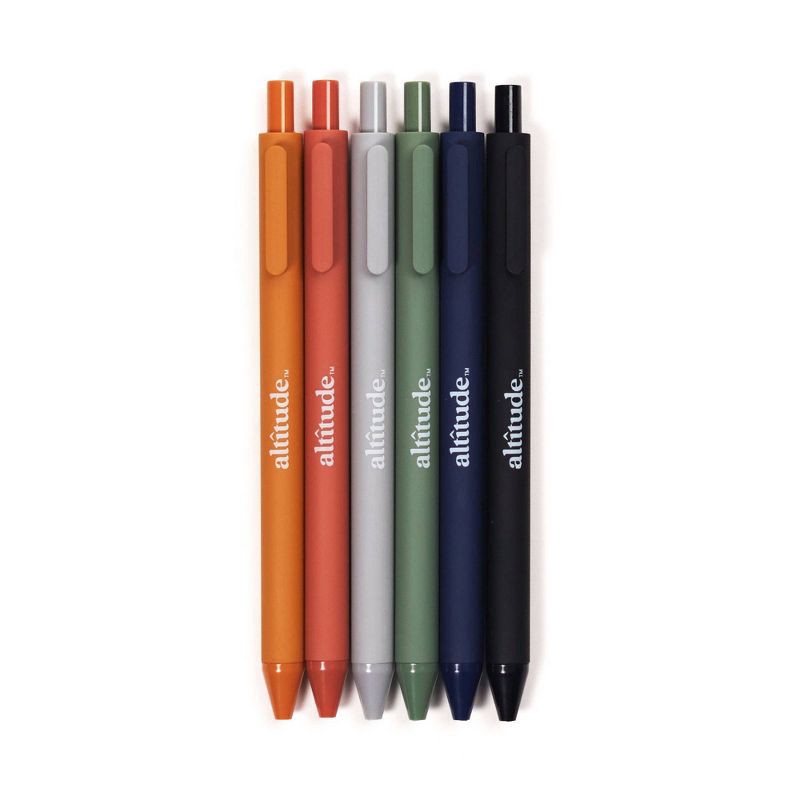 slide 2 of 5, Altitude 6pk Retractable Ballpoint Pens 1.0mm Black Ink Terracotta, 6 ct