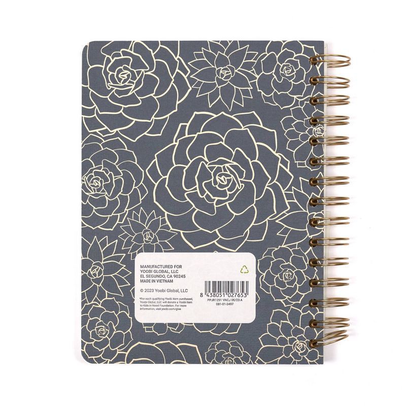 slide 9 of 9, Yoobi Evolve 200pg Ruled Journal 6"x8" Spiral Navy Succulents, 1 ct