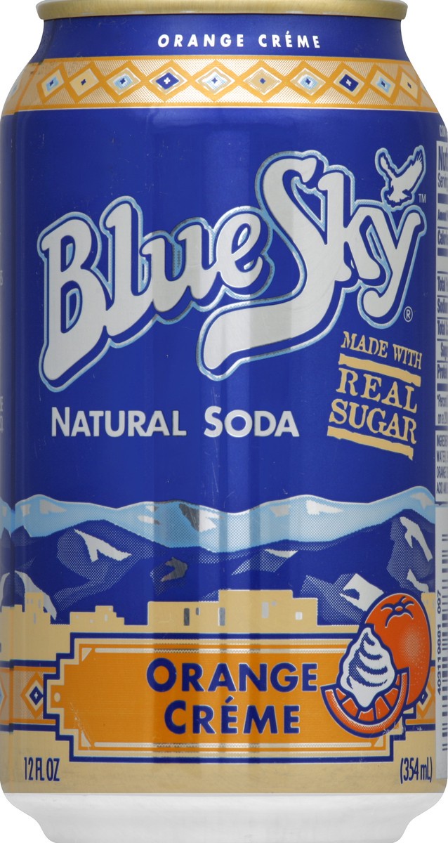 slide 4 of 4, Blue Sky Natural Orange Creme Soda, 6 ct; 12 fl oz