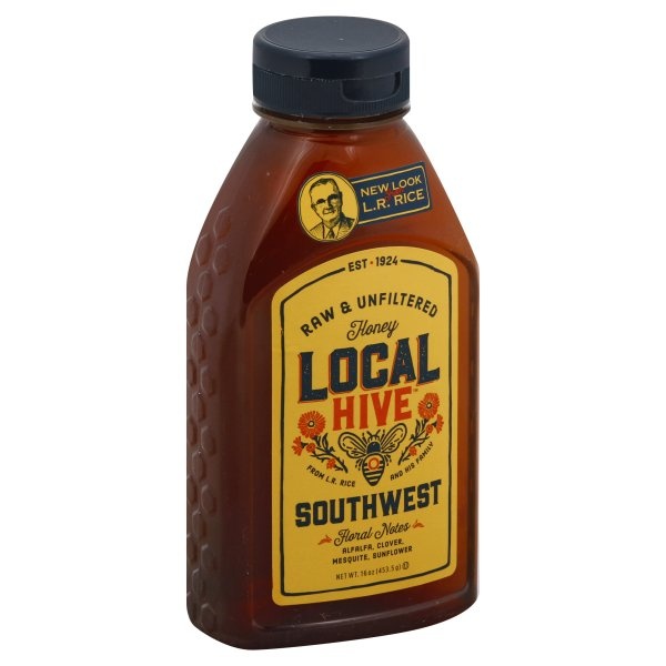 slide 1 of 1, L.R. Rice Raw & Unfiltered Local Southwest Honey, 16 oz