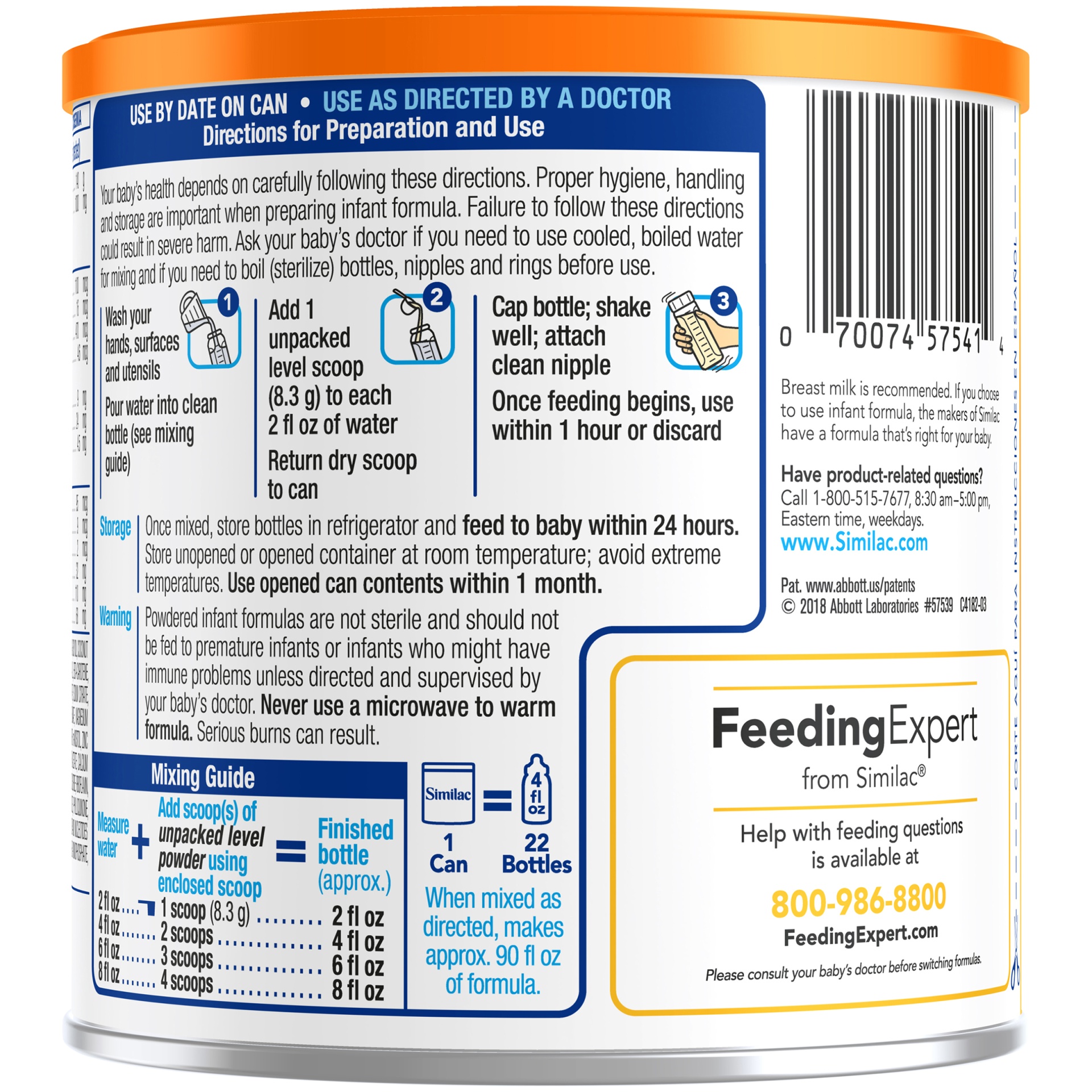 slide 4 of 8, Similac Sensitive For Fussiness and Gas Powder Infant Formula - 12.5oz, 12.5 oz