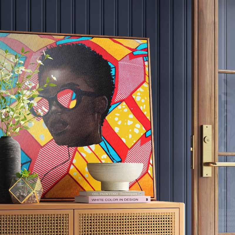 slide 2 of 4, 30" x 30" Pattern Portrait by Adekunle Adeleke Framed Wall Canvas - Threshold™: Modern Digital Art, Polystyrene Frame, 1 ct