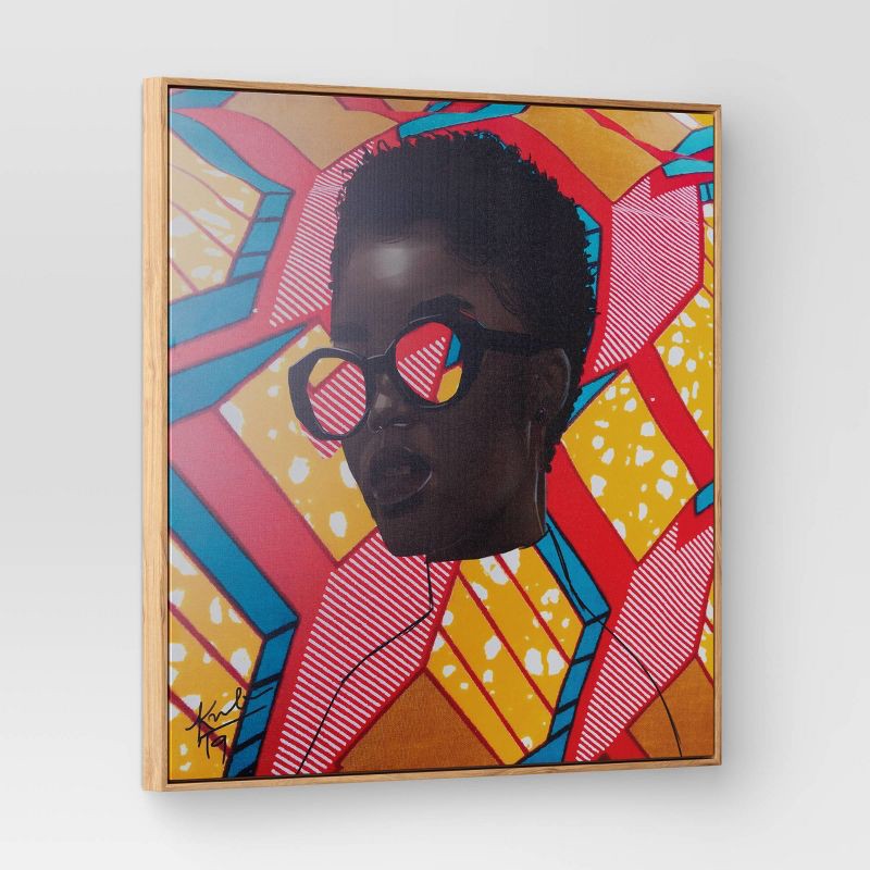 slide 3 of 4, 30" x 30" Pattern Portrait by Adekunle Adeleke Framed Wall Canvas - Threshold™: Modern Digital Art, Polystyrene Frame, 1 ct