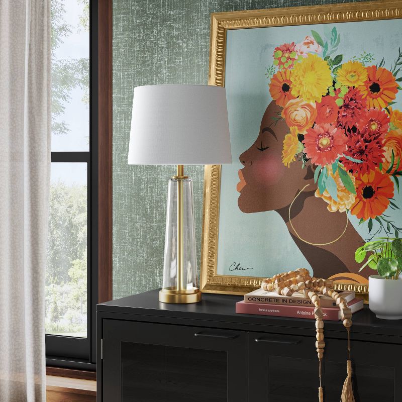 slide 2 of 4, 24" x 30" Floral Dream by Nikki Chu Vintage Canvas Board Gold - Threshold™: Modern Style, Digital Art, Polystyrene Frame, 1 ct