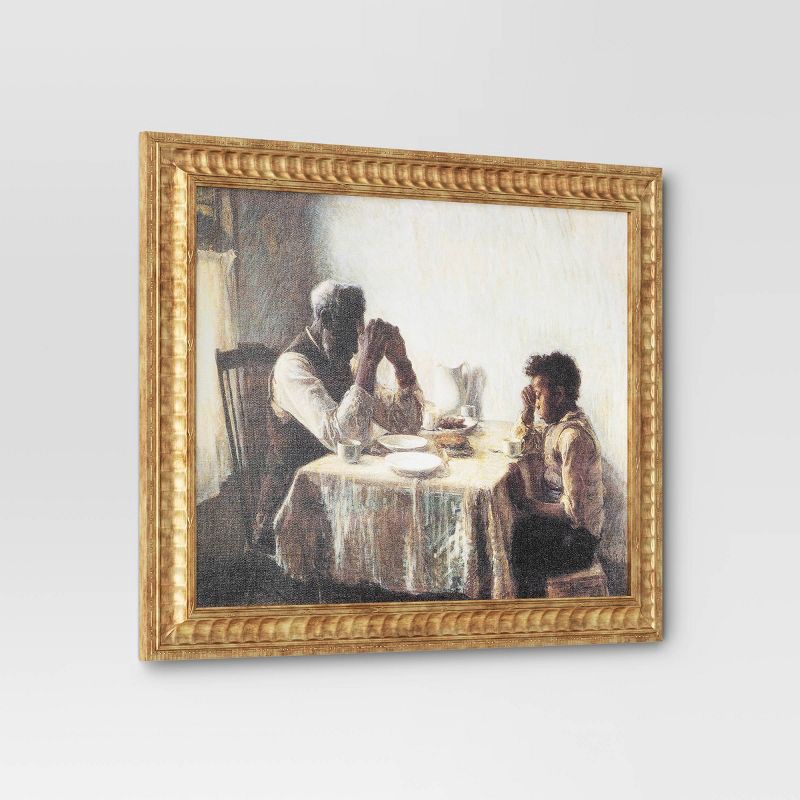 slide 3 of 4, 20" x 16" The Thankful Poor by Henry Ossawa Tanner Vintage Framed Wall Cotton Canvas Gold - Threshold™, 1 ct