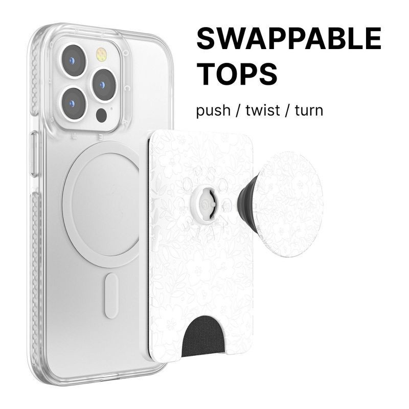 slide 3 of 7, PopSockets Magnetic Phone Wallet with Grip and MagSafe, Magnetic Adapter Ring Included – Blank Fresh, 1 ct