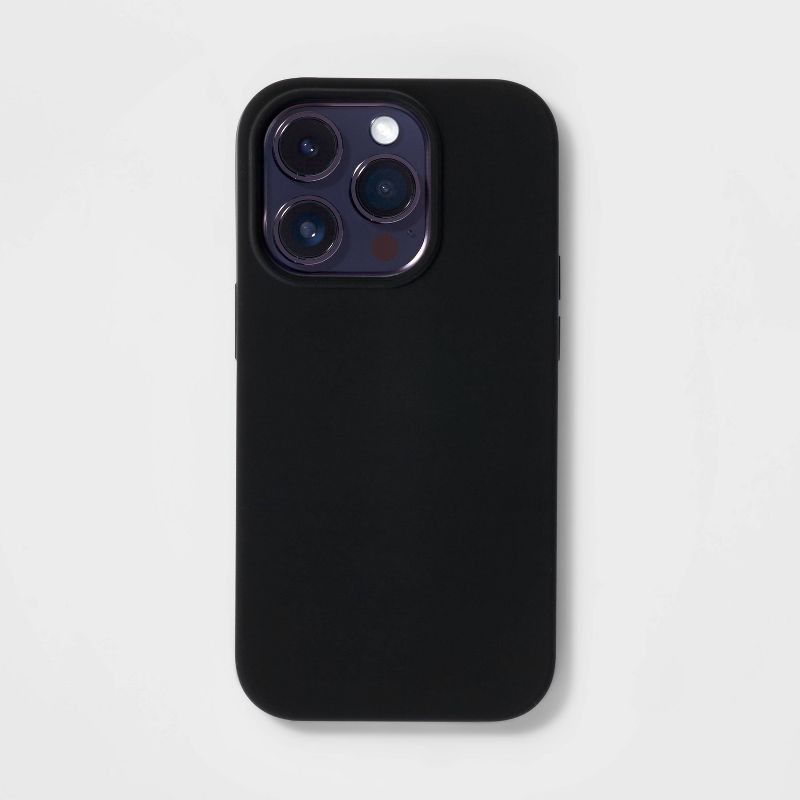 slide 2 of 3, iPhone 14 Pro Magnetic Case - heyday™ Black Silicone: Wireless Charging Compatible, 1 ct