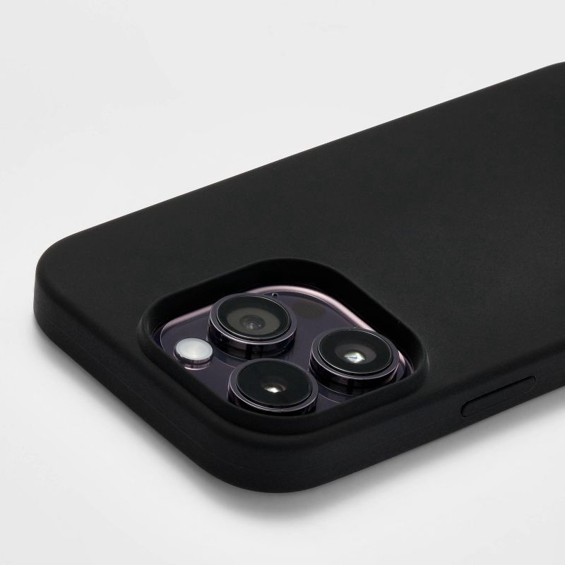 slide 3 of 3, iPhone 14 Pro Magnetic Case - heyday™ Black Silicone: Wireless Charging Compatible, 1 ct