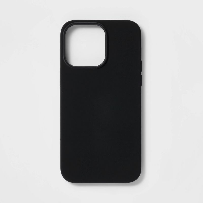 slide 1 of 3, iPhone 14 Pro Max Magnetic Case - heyday™ Black Silicone: Wireless Charging Compatible, 1 ct