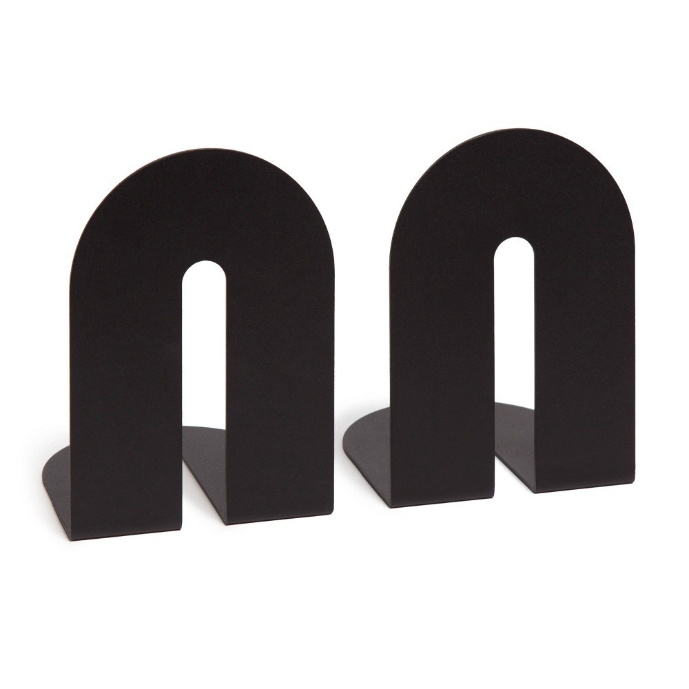 slide 3 of 6, U Brands 2pk Verona Bent Metal Arch Bookends - Black, 2 ct