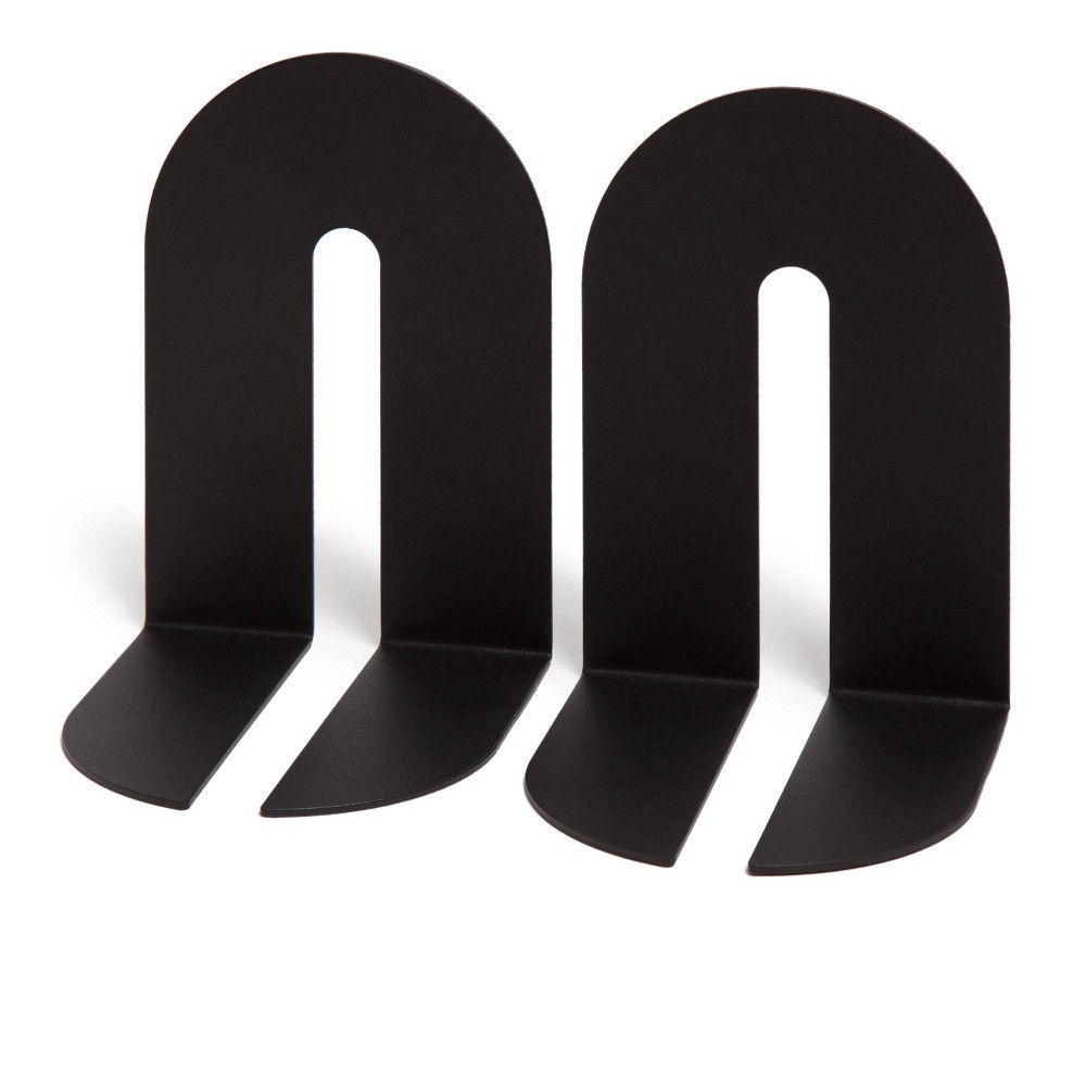 slide 5 of 6, U Brands 2pk Verona Bent Metal Arch Bookends - Black, 2 ct