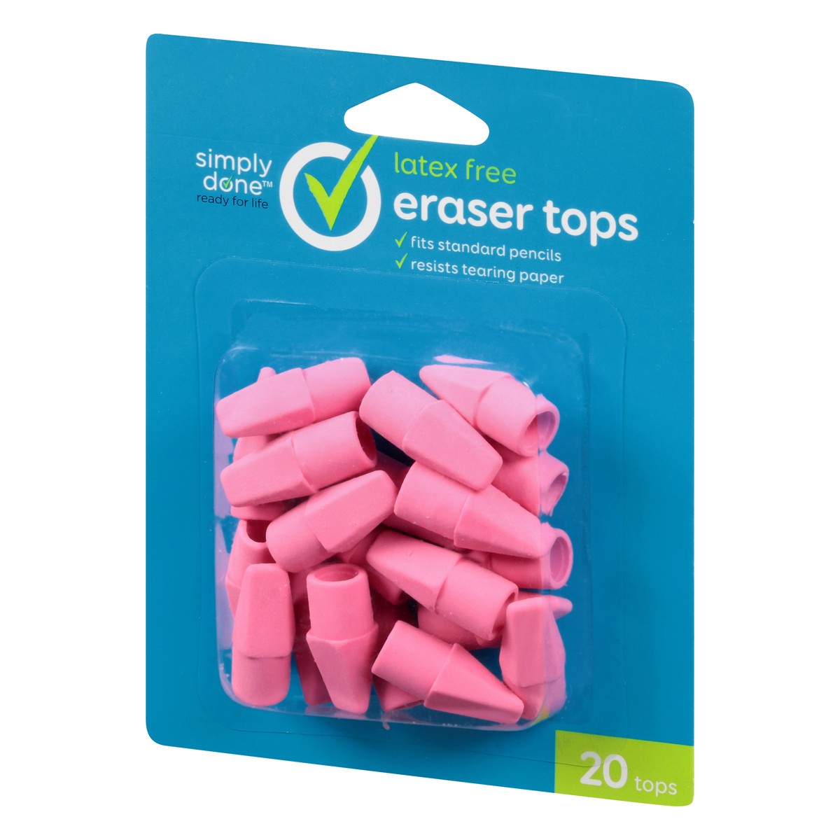 slide 9 of 9, Simply Done Eraser Tops, 20 ct