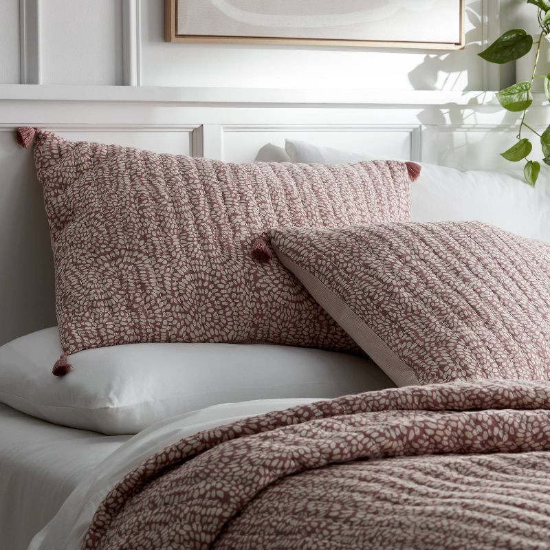 slide 2 of 5, Standard Reversible Matelasse Swirl Quilt Sham Purple - Threshold™: Cotton Jacquard, OEKO-TEX Certified, No Flange, 1 ct