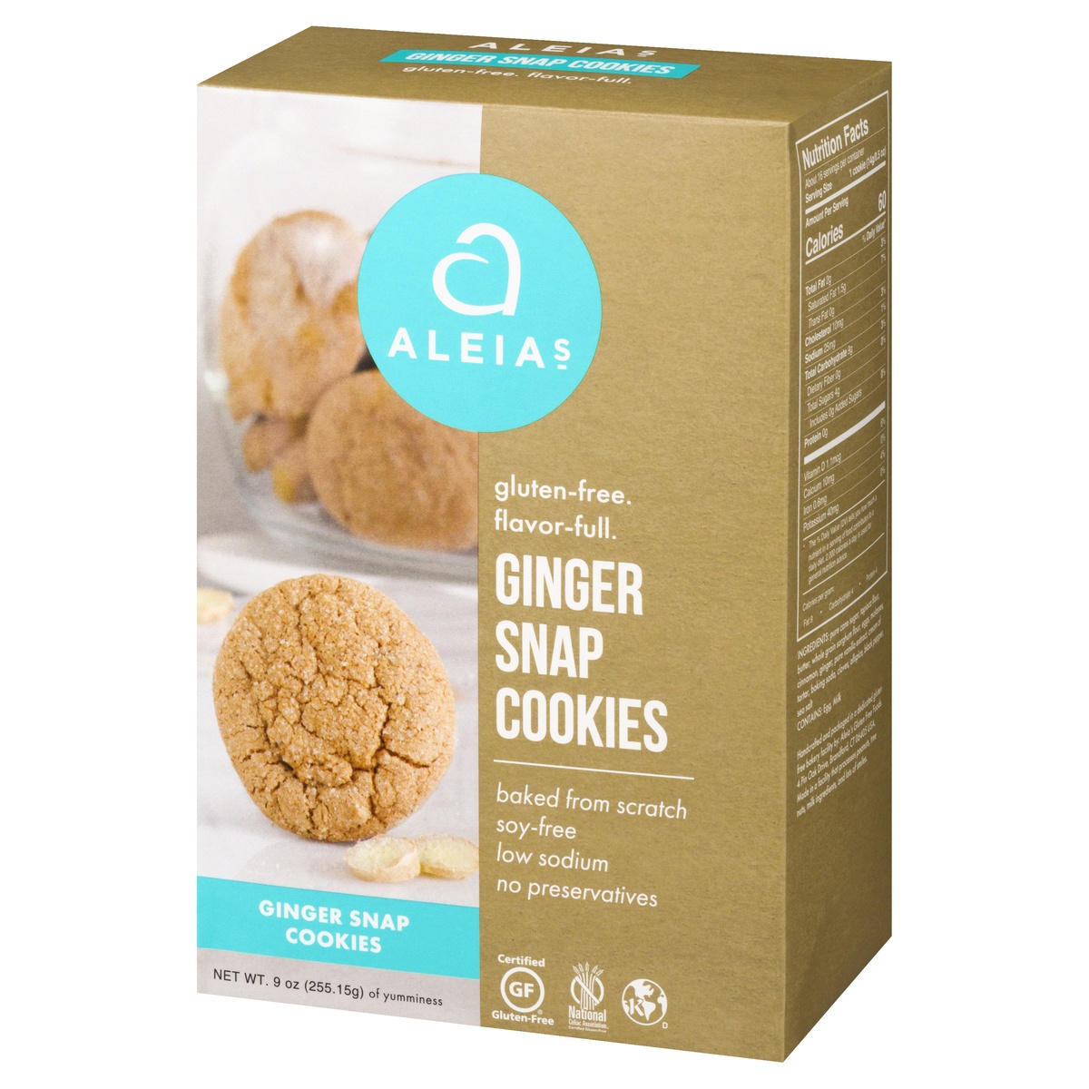 slide 3 of 10, Aleia's Ginger Snap Cookies Gluten Free, 9 oz