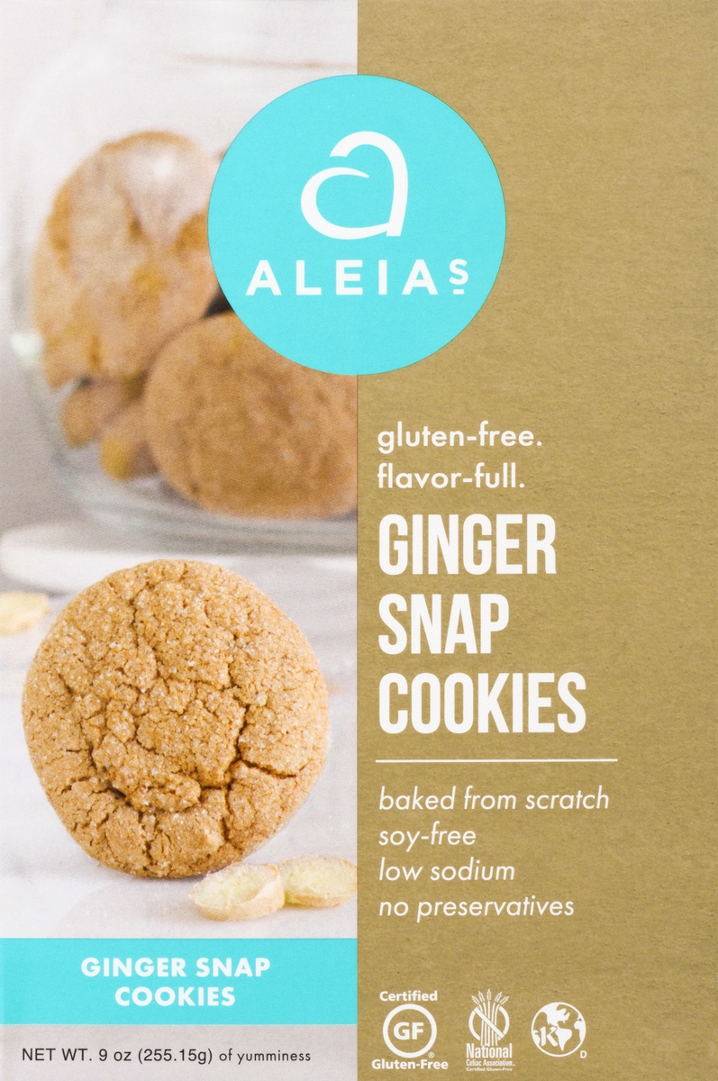 slide 9 of 10, Aleia's Ginger Snap Cookies Gluten Free, 9 oz